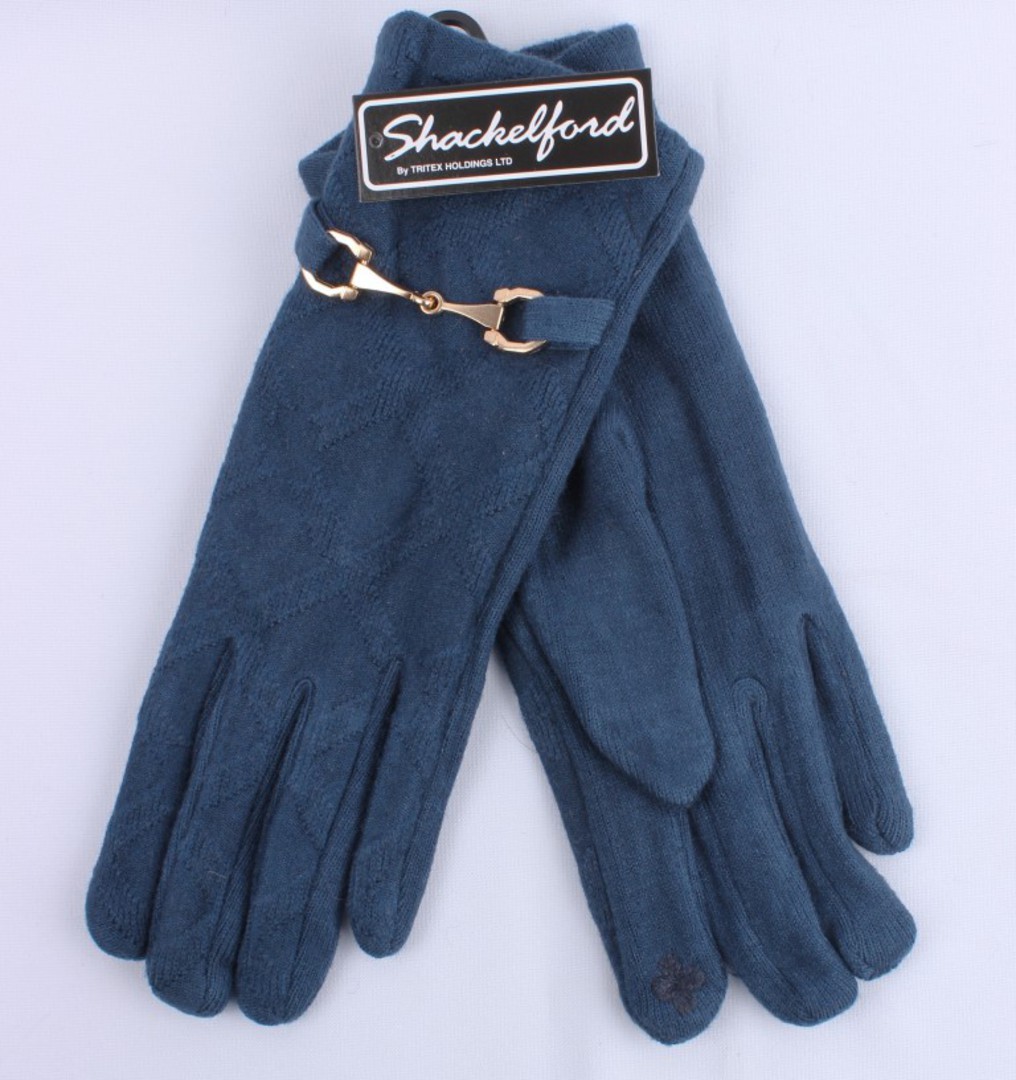 Shackelford plain crisscross  glove with metall trim blue STYLE:S/LK5070BLU image 0